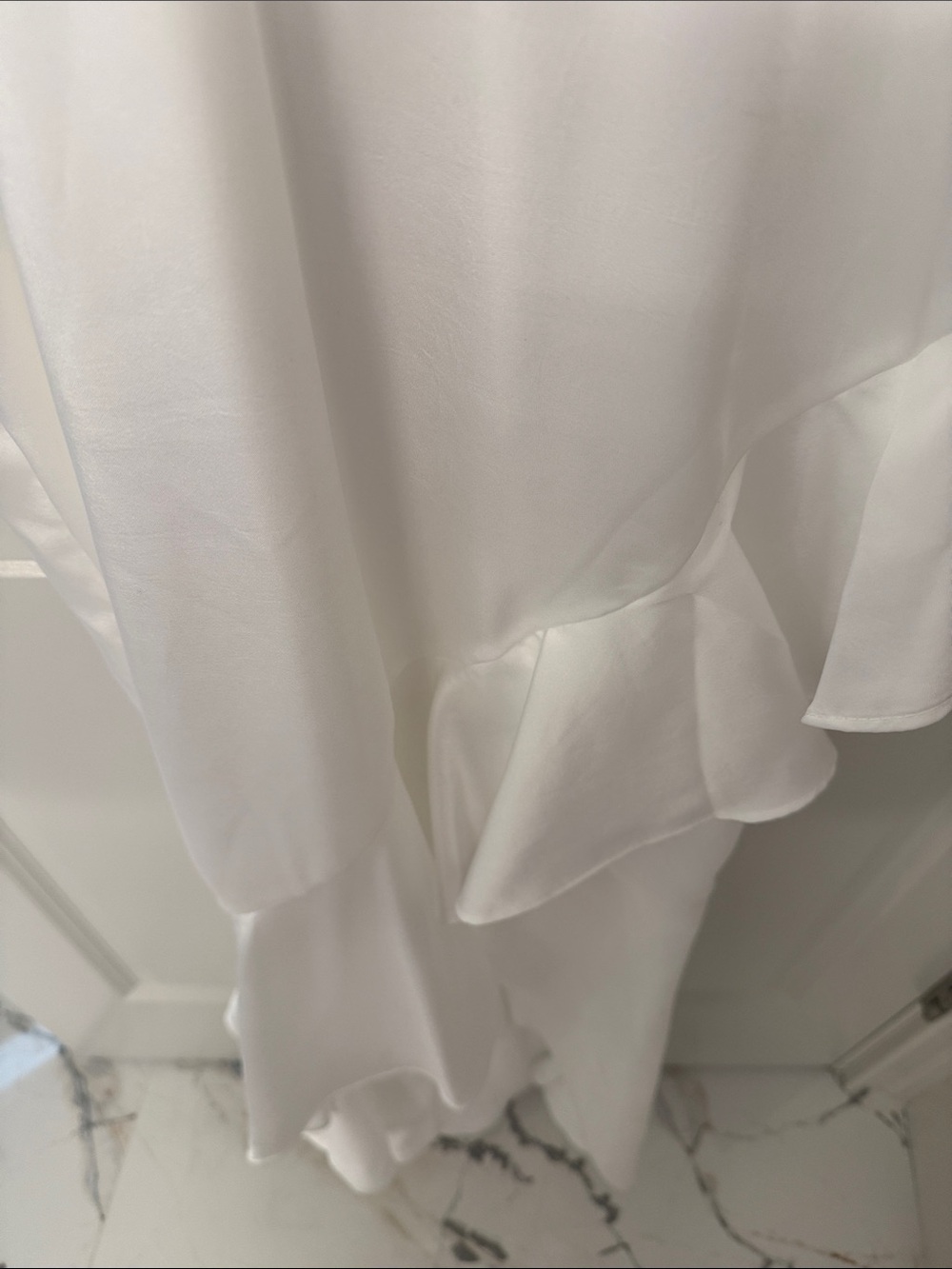 Lulu's White Ruffle V-Neck Maxi Dress - Picture 4 of 7